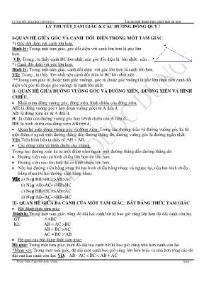 Lý thuyết Chương III môn Hình học Lớp 7